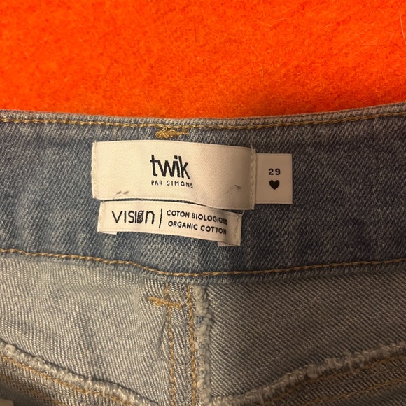 Retro eco-friendly organic and recycled cotton denim high waist mom shorts NWT - Picture 6 of 11